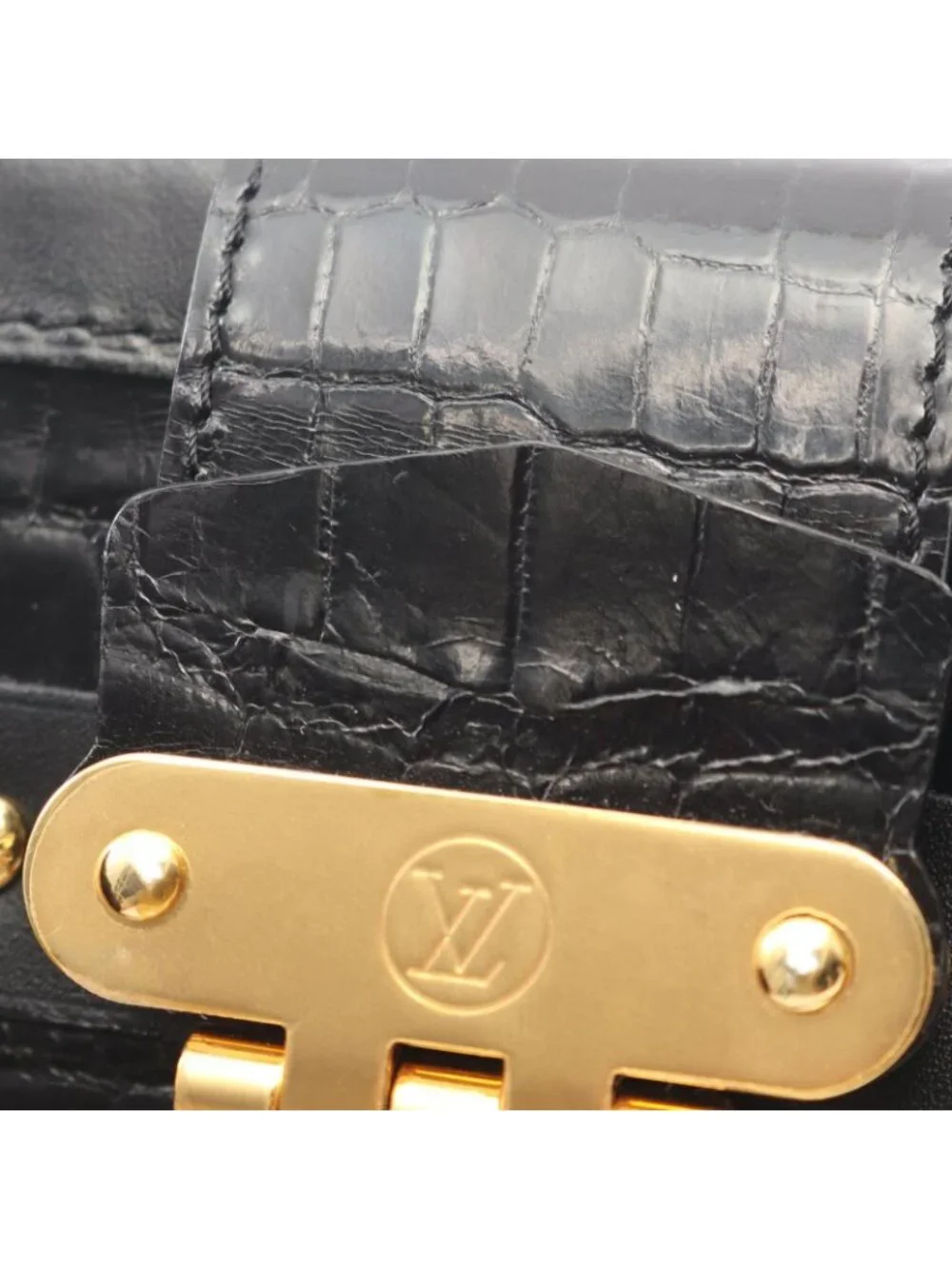Louis Vuitton Shoulder Bag Petite Noir Exotic Leather
